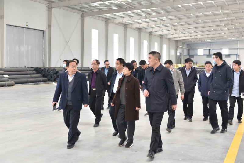 省發(fā)改委重點(diǎn)項(xiàng)目處一級調(diào)研員嚴(yán)潔及其一行蒞臨公司調(diào)研，德州市發(fā)改委黨組副書記一級調(diào)研員孫寶勇、德州運(yùn)河新區(qū)副主任蘇樹江陪同調(diào)研